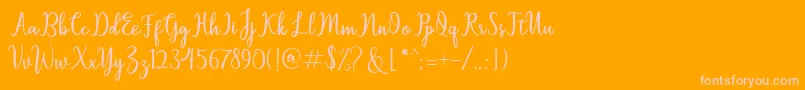 Sallita-Schriftart – Rosa Schriften auf orangefarbenem Hintergrund