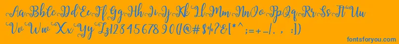 Sallma Font – Blue Fonts on Orange Background