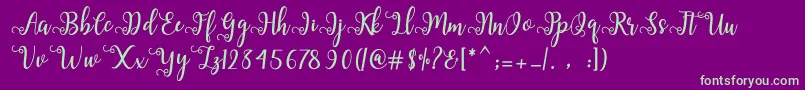 Sallma Font – Green Fonts on Purple Background