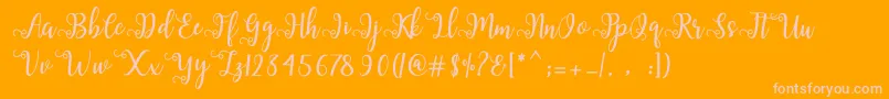 Sallma Font – Pink Fonts on Orange Background