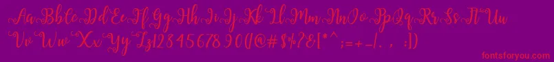 Sallma-Schriftart – Rote Schriften auf violettem Hintergrund