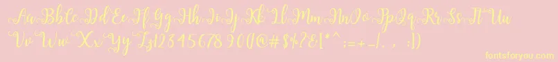 Sallma Font – Yellow Fonts on Pink Background