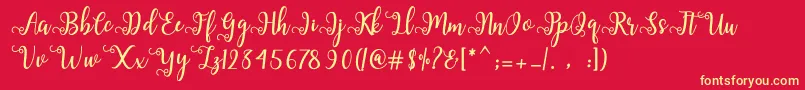 Sallma Font – Yellow Fonts on Red Background