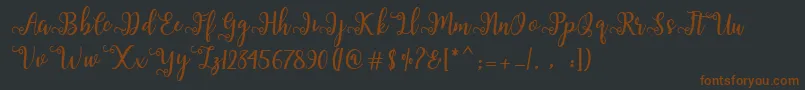 Sallma-fontti – ruskeat fontit mustalla taustalla