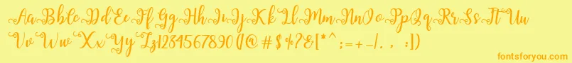 Sallma Font – Orange Fonts on Yellow Background