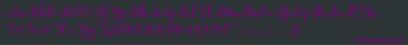 Czcionka Sallma – fioletowe czcionki na czarnym tle