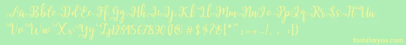 Sallma Font – Yellow Fonts on Green Background