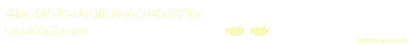 Salmon Script   FREE PERSONAL USE-Schriftart – Gelbe Schriften