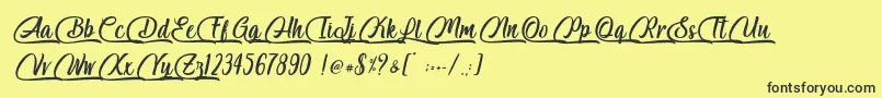Salmon White   Personal Use Font – Black Fonts on Yellow Background
