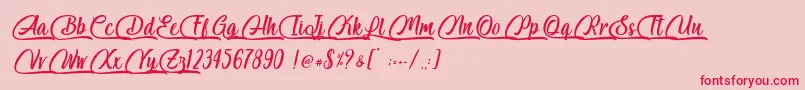 Salmon White   Personal Use Font – Red Fonts on Pink Background