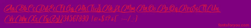 Шрифт Salmon White   Personal Use – красные шрифты на фиолетовом фоне