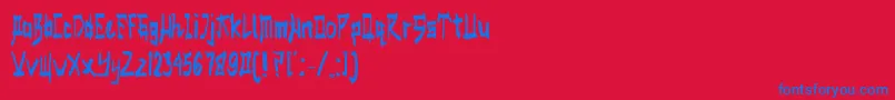 フォントSALMON – 赤い背景に青い文字