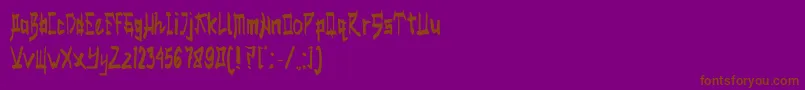 SALMON-Schriftart – Braune Schriften auf violettem Hintergrund