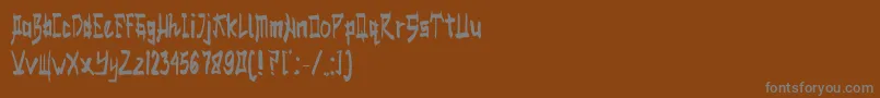 SALMON-fontti – harmaat kirjasimet ruskealla taustalla