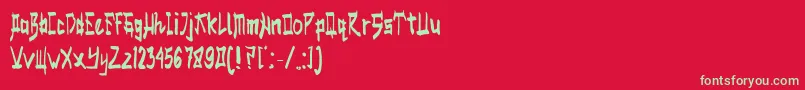 SALMON Font – Green Fonts on Red Background