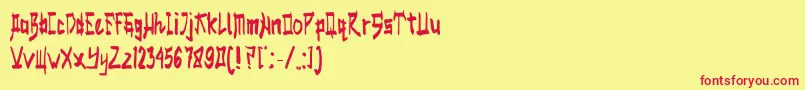SALMON Font – Red Fonts on Yellow Background