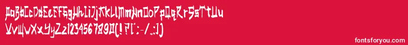 SALMON Font – White Fonts on Red Background