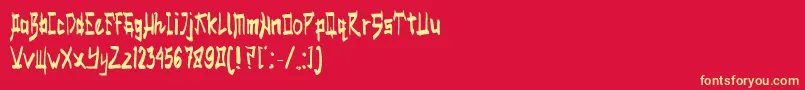 SALMON Font – Yellow Fonts on Red Background