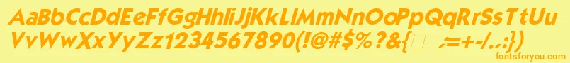 MouserItalic Font – Orange Fonts on Yellow Background