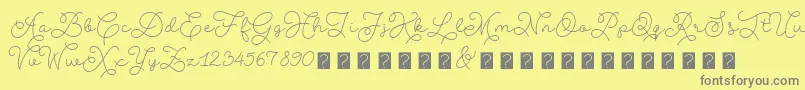 AbigailscriptdemoRegular Font – Gray Fonts on Yellow Background