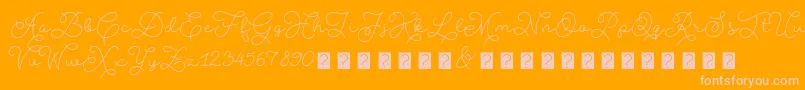 AbigailscriptdemoRegular-Schriftart – Rosa Schriften auf orangefarbenem Hintergrund