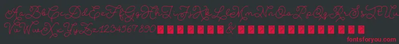 AbigailscriptdemoRegular Font – Red Fonts on Black Background