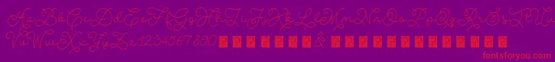 AbigailscriptdemoRegular Font – Red Fonts on Purple Background