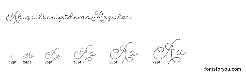 AbigailscriptdemoRegular Font Sizes