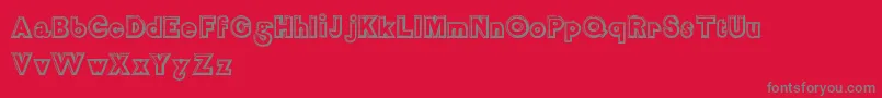 Salon de Coiffure-Schriftart – Graue Schriften auf rotem Hintergrund