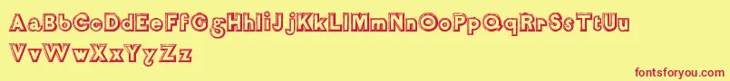 Salon de Coiffure Font – Red Fonts on Yellow Background