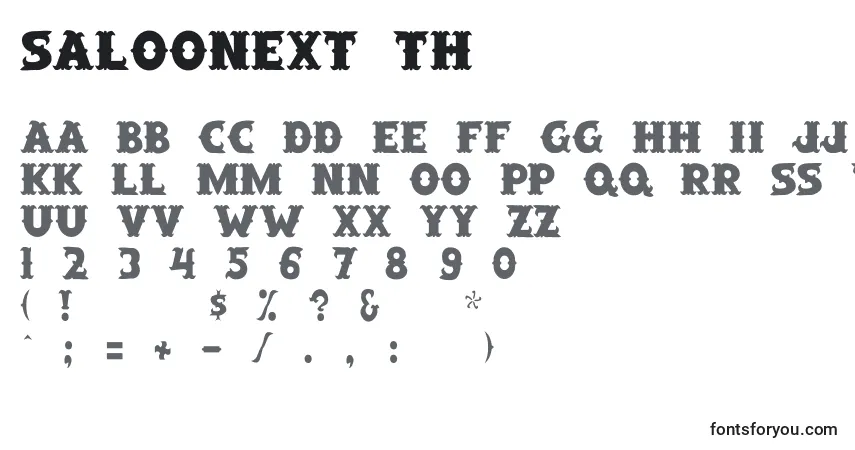 Шрифт SaloonExt Th – алфавит, цифры, специальные символы