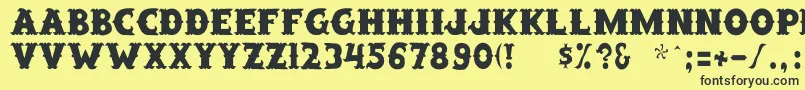 SaloonExt Th Font – Black Fonts on Yellow Background