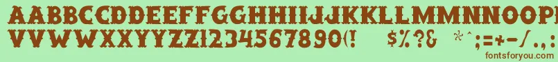 SaloonExt Th Font – Brown Fonts on Green Background