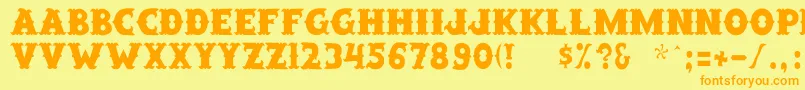 SaloonExt Th Font – Orange Fonts on Yellow Background