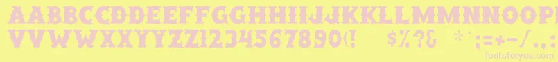 SaloonExt Th Font – Pink Fonts on Yellow Background