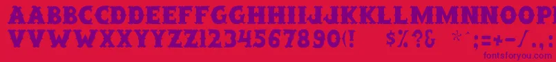 SaloonExt Th Font – Purple Fonts on Red Background