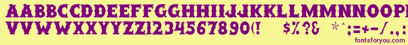 SaloonExt Th Font – Purple Fonts on Yellow Background