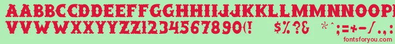 SaloonExt Th Font – Red Fonts on Green Background