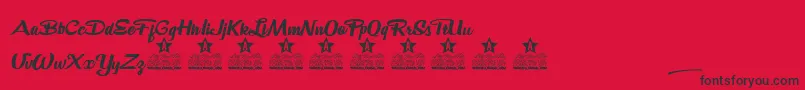 Salsa Parrilla Personal Use Font – Black Fonts on Red Background