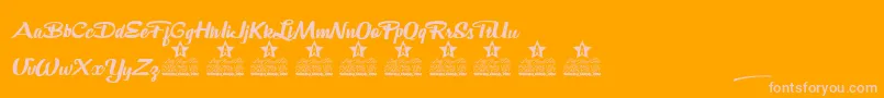 Salsa Parrilla Personal Use Font – Pink Fonts on Orange Background