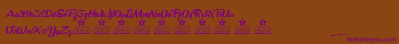 Salsa Parrilla Personal Use-Schriftart – Violette Schriften auf braunem Hintergrund