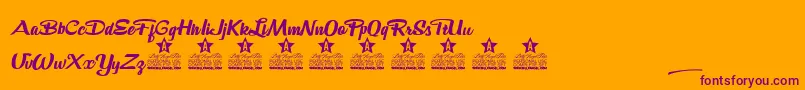 Salsa Parrilla Personal Use Font – Purple Fonts on Orange Background