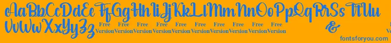 salsabella Personal Use Only Font – Blue Fonts on Orange Background