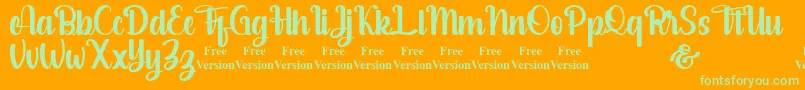 salsabella Personal Use Only Font – Green Fonts on Orange Background