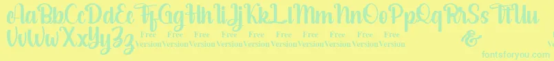 salsabella Personal Use Only Font – Green Fonts on Yellow Background