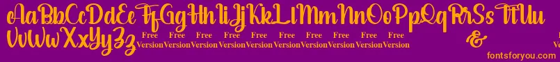 salsabella Personal Use Only Font – Orange Fonts on Purple Background