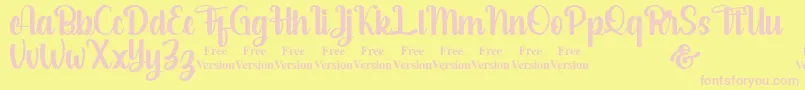 salsabella Personal Use Only Font – Pink Fonts on Yellow Background