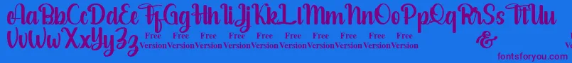 salsabella Personal Use Only Font – Purple Fonts on Blue Background