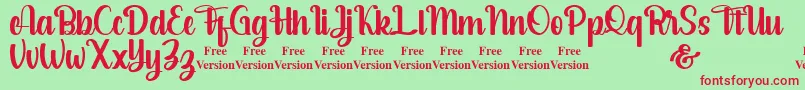 salsabella Personal Use Only Font – Red Fonts on Green Background