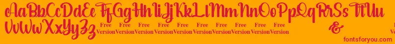 フォントsalsabella Personal Use Only – オレンジの背景に赤い文字